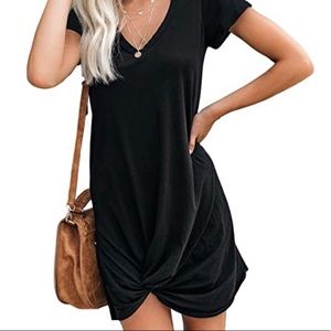 Knitted Black Tee Shirt Dress
